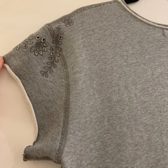 Rag Bone Jean Embroidered Sweatshirt Dress Womens L Eyelet Boho Minimalist Comfy - Picture 7 of 7